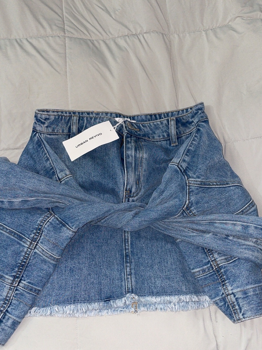 Urban Revivo Light Blue Denim Mini Skirt - Picture 3 of 3